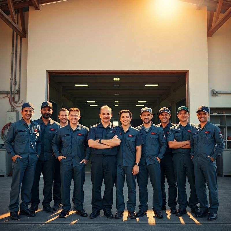 Equipe da Belo Oficina posando em frente à oficina em Salvador